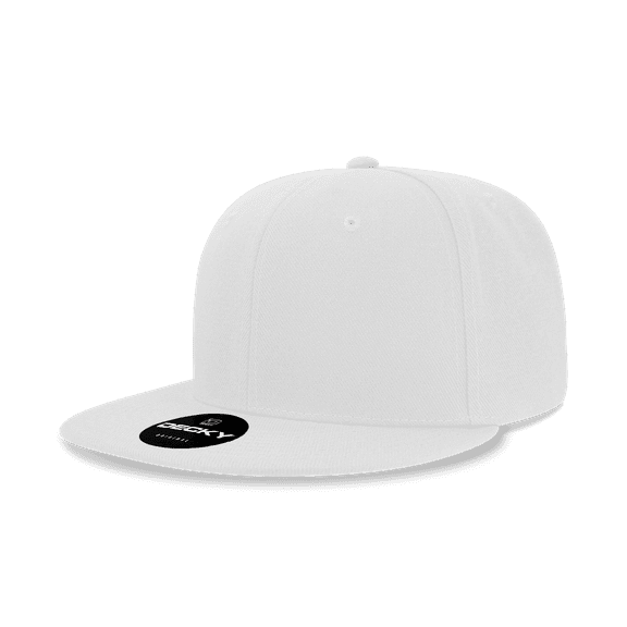 Decky 6020 6 Panel High Profile Structured Acrylic/Polyester Snapback Hat-White