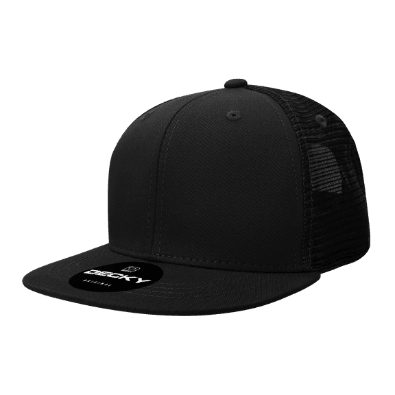 Decky 1052 6 Panel High Profile Structured Acrylic/Polyester Trucker Hat-Black