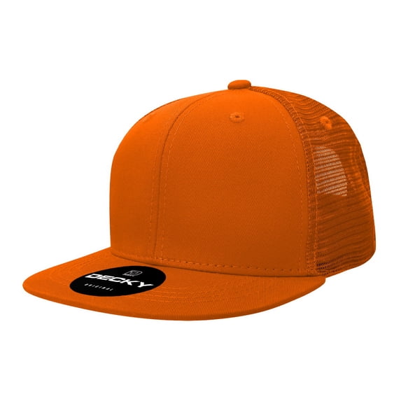 Decky 1052 6 Panel High Profile Structured Acrylic/Polyester Trucker Hat-Orange