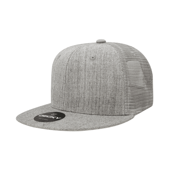 Decky 6033 6 Panel High Profile Structured Cotton Blend Trucker-Heather Grey