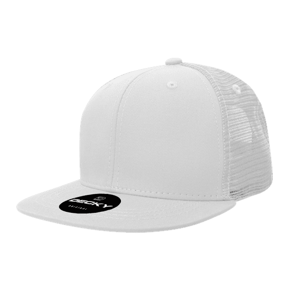 Decky 6033 6 Panel High Profile Structured Cotton Blend Trucker-White