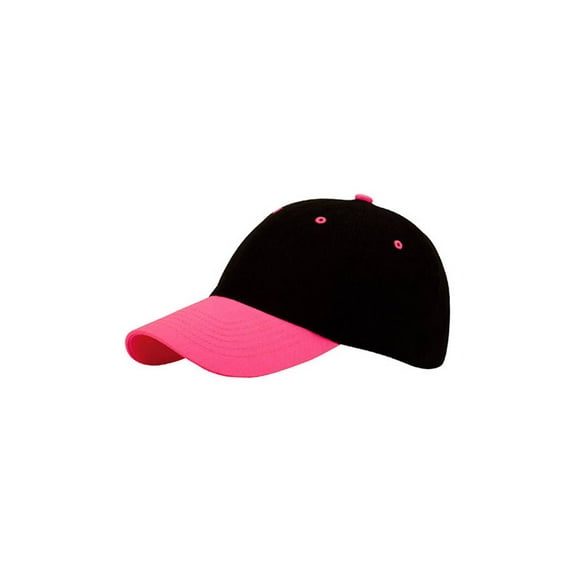 6 Panel Light Weight Brushed Cotton Twill Cap + GT Wristband, Black Pink