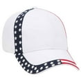 thumbnail image 1 of 6 Panel Low Profile American Flag Patriot USA Baseball Cap, White, 1 of 3