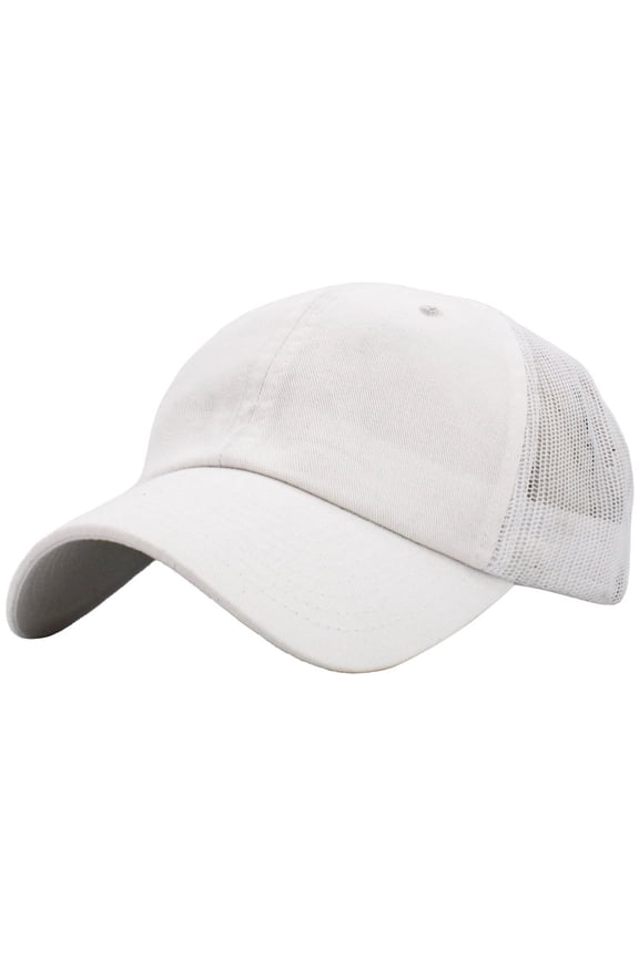 6-Panel Low Profile Unconstructed Trucker Mesh Back Dad Hat Baseball Cap