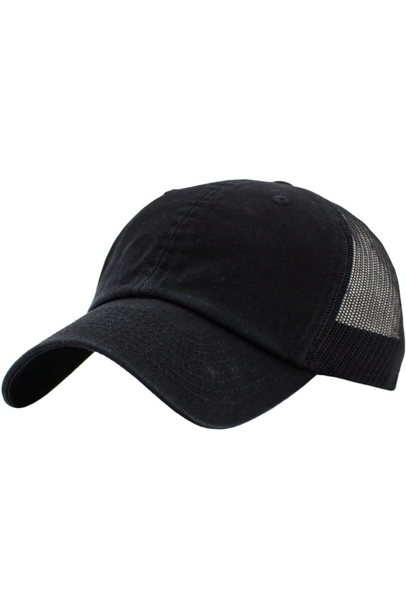 6-Panel Low Profile Unconstructed Trucker Mesh Back Dad Hat Baseball Cap