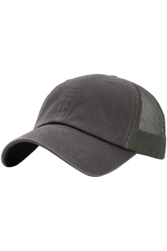 6-Panel Low Profile Unconstructed Trucker Mesh Back Dad Hat Baseball Cap