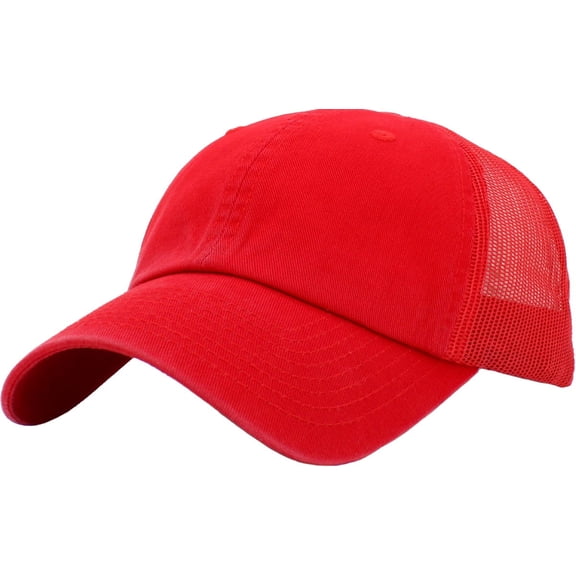 6-Panel Low Profile Unconstructed Trucker Mesh Back Dad Hat Baseball Cap