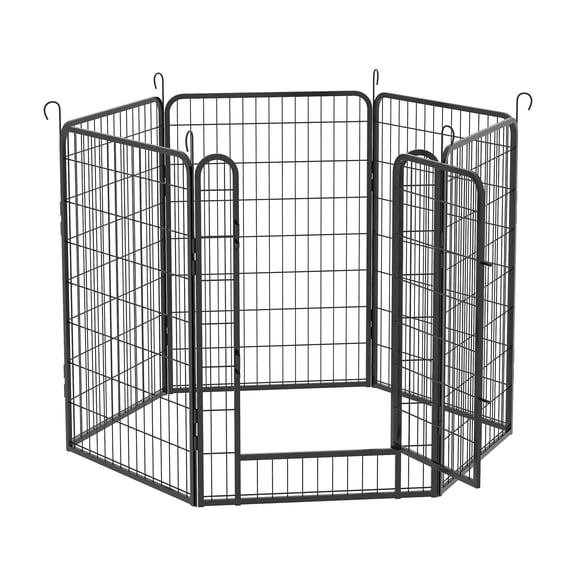 6-Panel Metal Dog Playpen with Door, 39"H Heavy Duty Exercise Fence