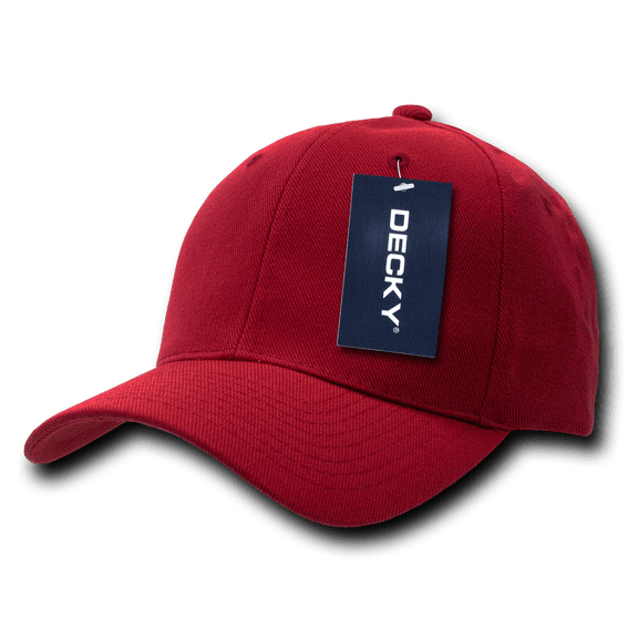 Decky 207 6 Panel Mid Profile Structured Acrylic/Polyester Cap-Cardinal