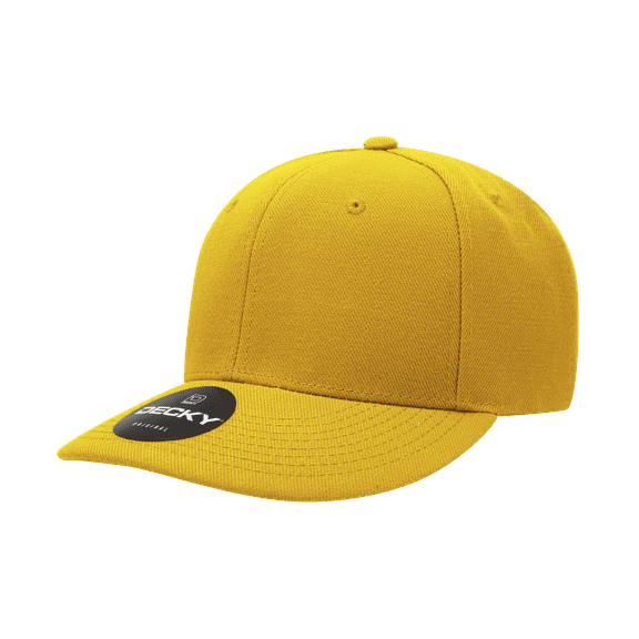 Decky 207 6 Panel Mid Profile Structured Acrylic/Polyester Cap-Gold