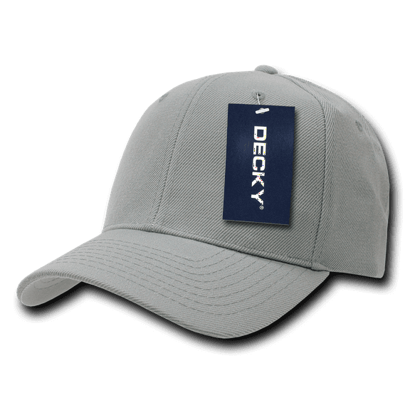 Decky 207 6 Panel Mid Profile Structured Acrylic/Polyester Cap-Grey