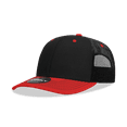 thumbnail image 1 of Decky 6031 6 Panel Mid Profile Structured Contra-Stitch Trucker-black/red, 1 of 1
