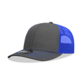 thumbnail image 1 of Decky 6031 6 Panel Mid Profile Structured Contra-Stitch Trucker-Charcoal/Royal, 1 of 1