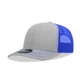 thumbnail image 1 of Decky 6031 6 Panel Mid Profile Structured Contra-Stitch Trucker-Heather Grey/Royal, 1 of 1