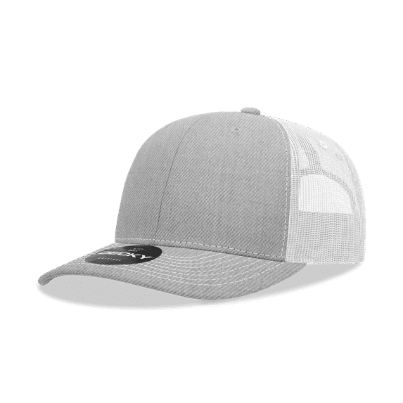 Decky 6031 6 Panel Mid Profile Structured Contra-Stitch Trucker-Heather Grey/White