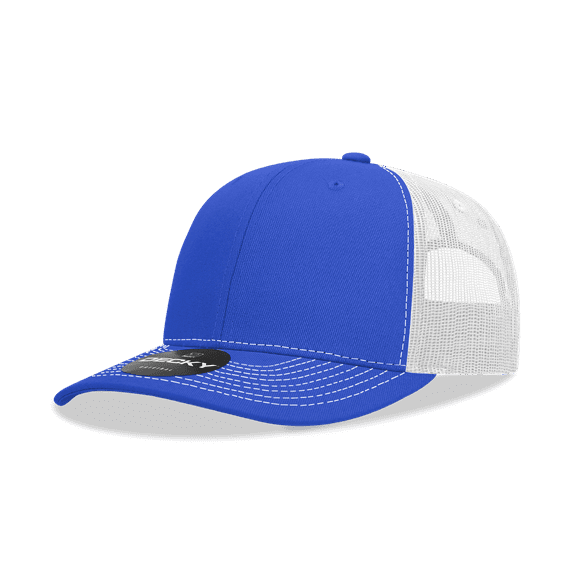 Decky 6031 6 Panel Mid Profile Structured Contra-Stitch Trucker-Royal/White