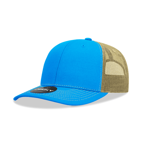 Decky 6031 6 Panel Mid Profile Structured Contra-Stitch Trucker-Sky/Khaki