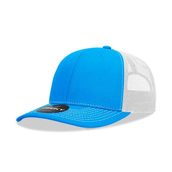 Decky 6031 6 Panel Mid Profile Structured Contra-Stitch Trucker-Sky/White