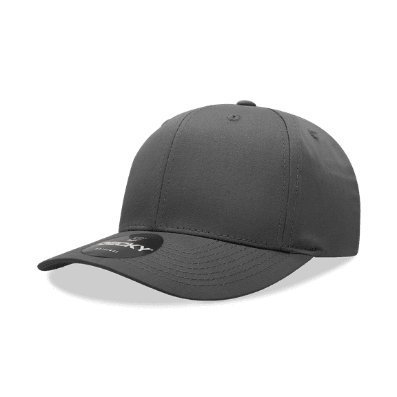 Decky 6022 6 Panel Mid Profile Structured Cotton Blend Cap-Charcoal