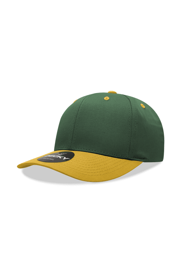 6022 6 Panel Mid Profile Structured Cotton Blend Cap-Forest/Gold