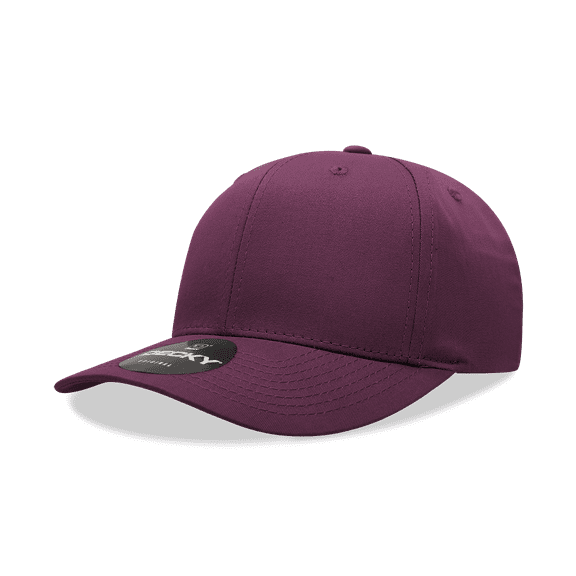 Decky 6022 6 Panel Mid Profile Structured Cotton Blend Cap-Maroon