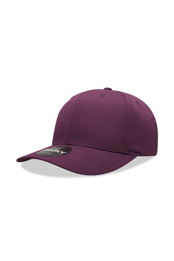 6022 6 Panel Mid Profile Structured Cotton Blend Cap-Maroon