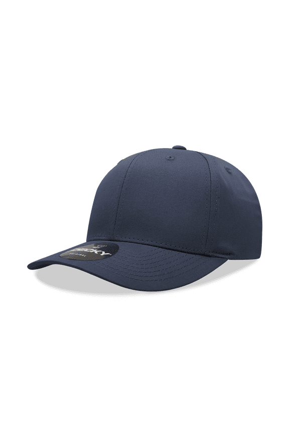 6022 6 Panel Mid Profile Structured Cotton Blend Cap-Navy
