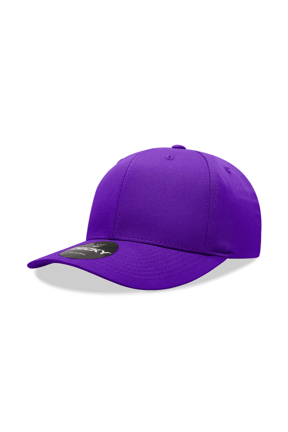 6022 6 Panel Mid Profile Structured Cotton Blend Cap-Purple