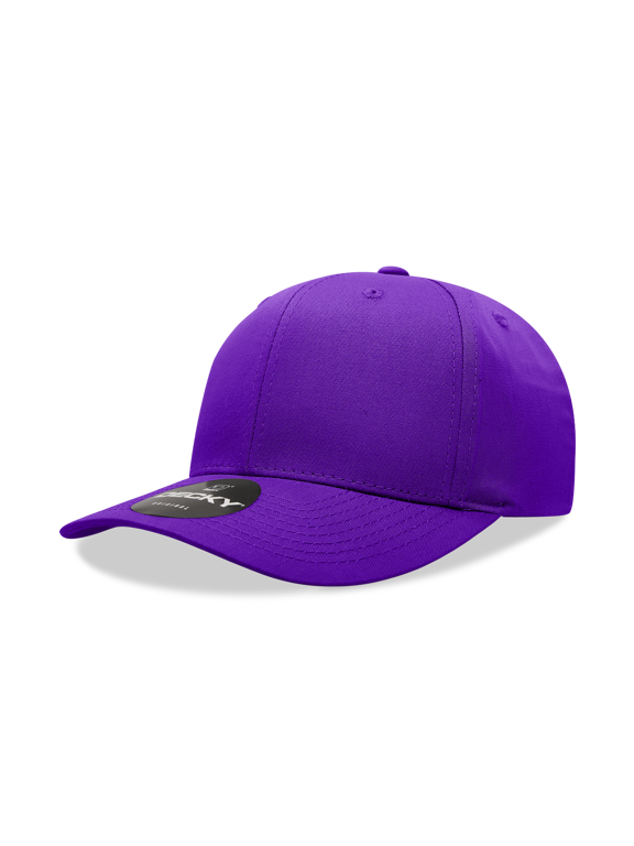 6022 6 Panel Mid Profile Structured Cotton Blend Cap-Purple