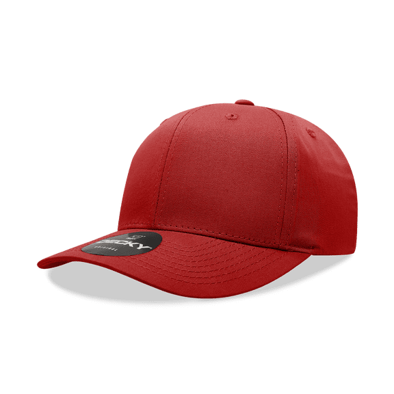 Decky 6022 6 Panel Mid Profile Structured Cotton Blend Cap-Red