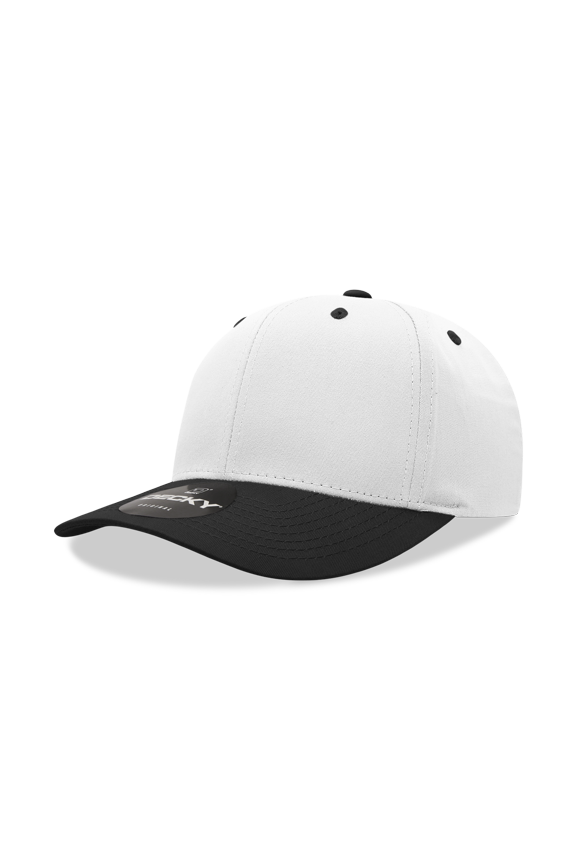 6022 6 Panel Mid Profile Structured Cotton Blend Cap-White/Black