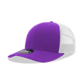 thumbnail image 1 of 6 Panel Mid Profile Structured Cotton Blend Trucker, PUR/WHT, 1 of 1