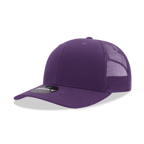 Decky 6021 6 Panel Mid Profile Structured Cotton Blend Trucker-Purple
