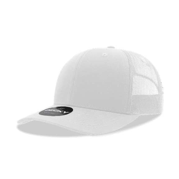 Decky 6021 6 Panel Mid Profile Structured Cotton Blend Trucker-White