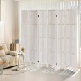 6 Panel Room Divider 5.6Ft Wood Room Divider and Folding Privacy