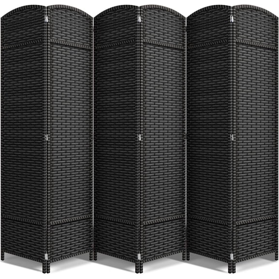 6 Panel Room Divider 6 ft. Tall - Privacy Screen, Extra Wide Double Hinged Panels, Mesh Hand-Woven Design, Partition Room Dividers and Folding Privacy Screens, Wall Divider for Room Separation