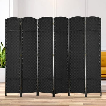 6 Panel Room Divider Folding Privacy Screen 5.57 FT Tall Partition Room Separator   Freestanding Wall Divider, Black