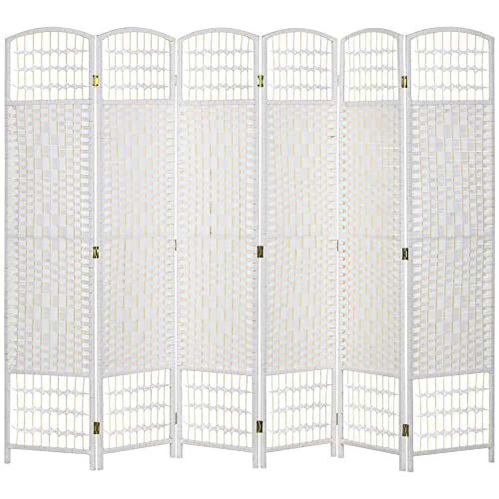 6 Panel Room Divider, Folding Privacy Screen, 5.6' Room Separator, Wave
