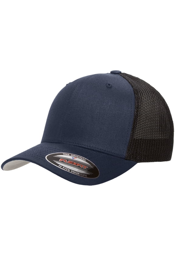 6-Panel Trucker Cap , 6511 , NAVY , One Size