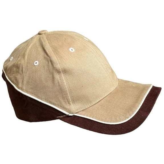 6 Panel Visor two-tone with White Piping Cotton Adjustable Velcro Unisex Light Weight Baseball trucker Cap Hat One Size Fits Most.