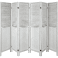 6 Panel Wood Room Divider Folding Privacy Screen 5.6FT Freestanding