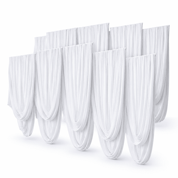 6 Panels 5*30ft White Ceiling Drapes For Wedding Parties Wrinkle Free ...