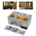 thumbnail image 1 of 6 Pans Bain Marie Commercial Food Warmer 6*3L Countertop Table Steamer 600W 110V For Heating And Keeping A Wide Range Of Foodstuffs Warm, 1 of 18