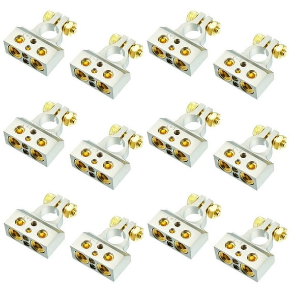 6 Patron PBTC300PN 0/2/4/6/8 AWG Single Positive & Negative Power Battery Terminal Connectors Chrome