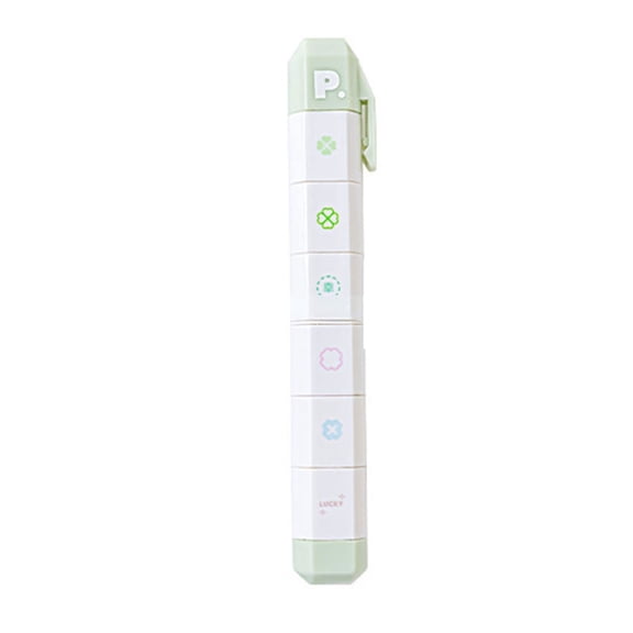 6 Pattern in 1 ABS Plastic Stamp Pen Multipurpose Journaling Stamping Pen For Planner Diaries Scrapbooking Card Making