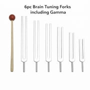 6 Pc Brain Tuning Forks Gamma Included High Quality Healing Fork w Pouch