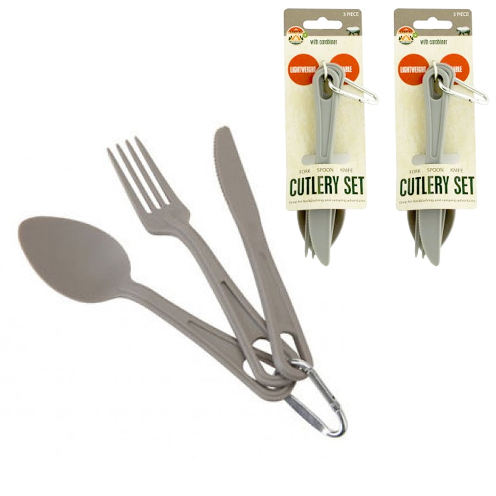 Camping Cutlery Set For 1, Travel Utensils Set With Case Portable Cutlery Set Stainless Steel Dinnerware Tableware For School Lunch Box Office Briefcases Or Picnic Outdoor Activities