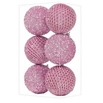 6 Pc Christmas Ball Bauble Glittering Sequin Ornament Christmas Indoor Outdoor Hanging Decoration Holiday Party Wedding Halloween Thanksgiving Valentine's Day Decor