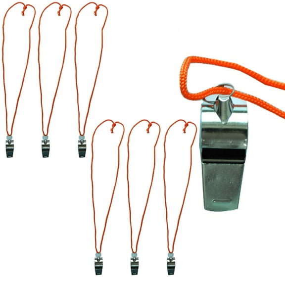 6 Pc Coach Whistle Signal Referee Loud Whistle Survival Safety Sports Basketball