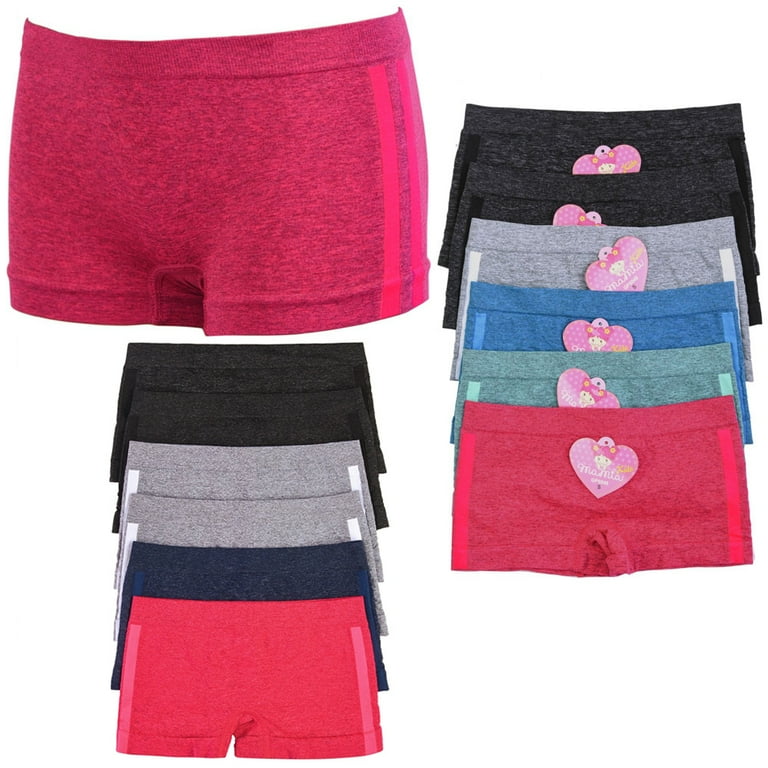 6 Pc Girls Panties 100% Cotton Underwear Cute Children Panty Stretch Kids  Size M